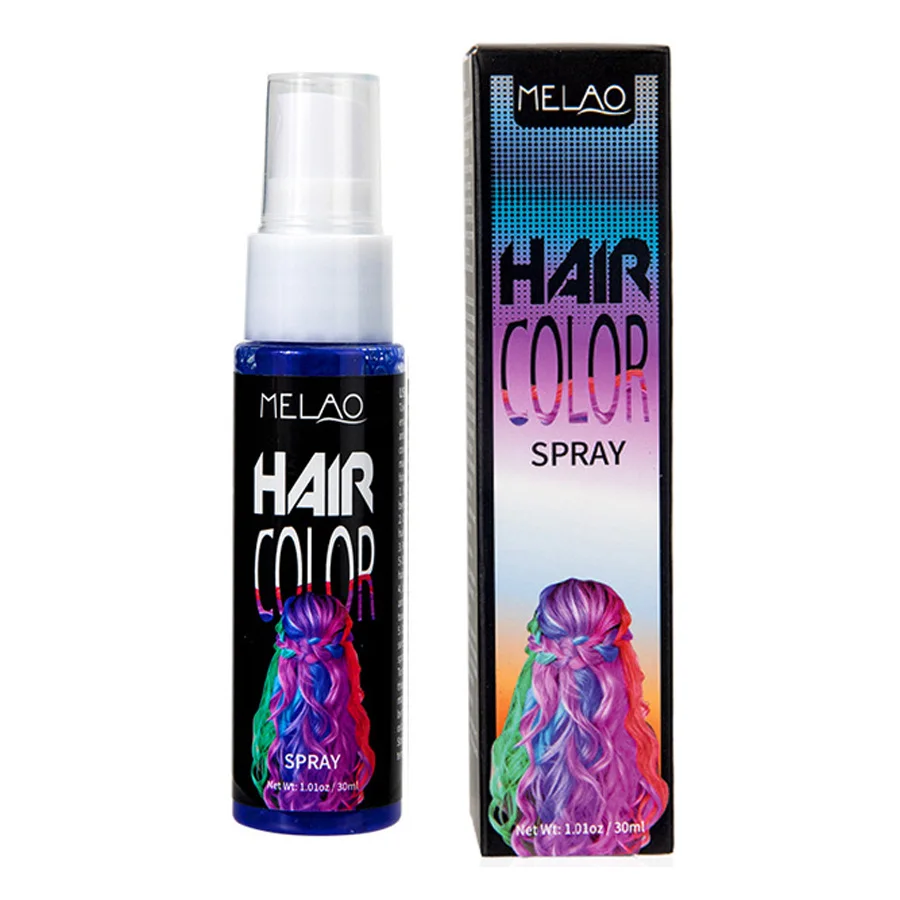 BLUE HAIR COLOR SPRAY 30mL Semi-Permanent 8 Colors Fast Colored Hair Dye Spray Hairstyle Harmless Herbal