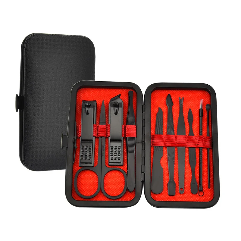 Hotsale High Quality Black Nail Clippers Beauty Manicure Tool Set 7/8/10/15/18pcs/set Dead Skin Clippers Pedicure Manicure Set