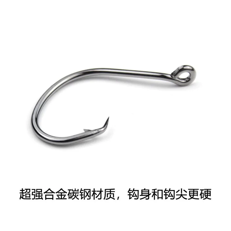 1#  1/0  2/0  3/0  4/0  5/0  High Carbon Steel Game Carp Fishing Hooks Sea Worm Carp Single Circle Barbed Hook