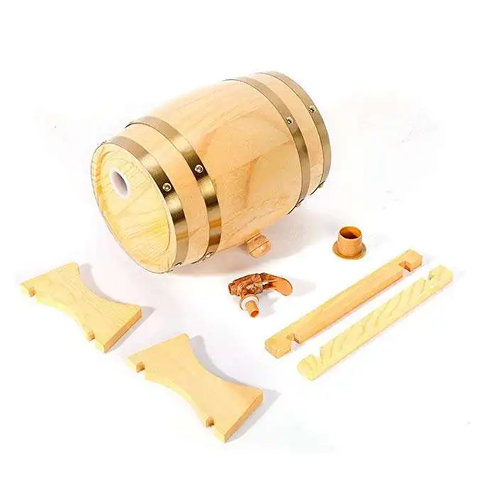 Wholesale New Design Solid Wooden Wine Barrel Beer Barrel Fruit Juice Barrel Dispenser