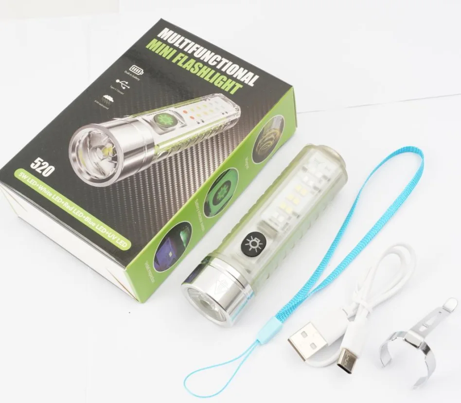 Mini Rechargeable 8modes LED Torch Lamp Super Bright 330 Lumens Waterproof Flashlight