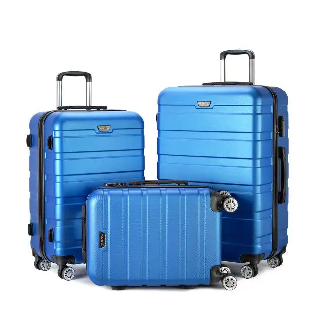 3 Pcs ABS material Silent Spinner Travelling Luggage Travel Bags Cabin Luggage Suitcase set Trolly Bags Sets Custom Luggage