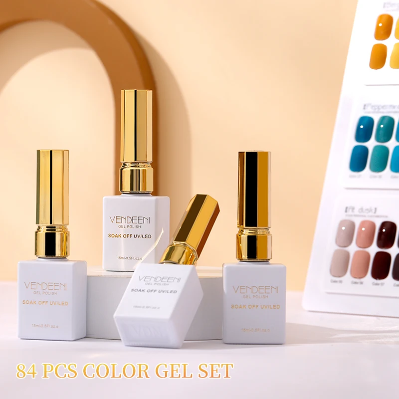 84 Pcs Color Gel Set New Bottle New Color Chart Long Lasting Nail Polish Blue Long-lasting Gel Nail Polish