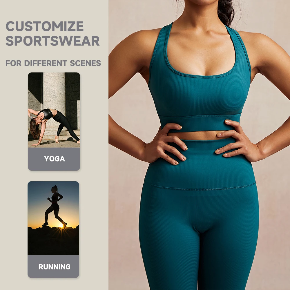 Luckpanther Activewear Wholesale Crop Tank Workout Clothes Gym Wear Sports Bra Custom Fitness Apparel Backless Crop Sports Bra