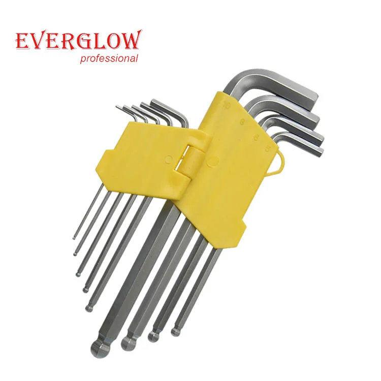 Professional Hex-plus L Type hexagonal Diamond Wrench extra long arm CRV Torx Metric 9pcs extra long arm ball point hex key set