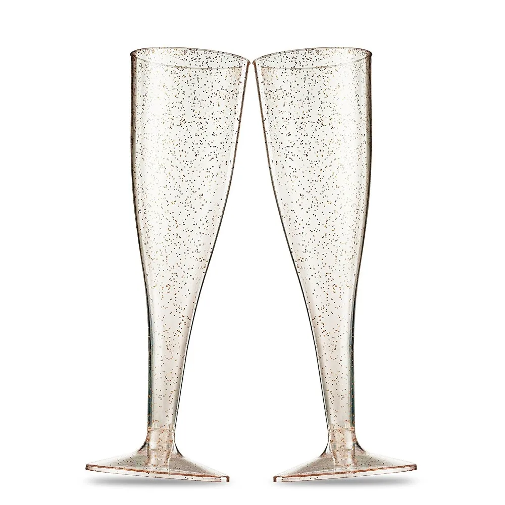 30 шт. элегантные золотые блестящие флейты для шампанского 4 50z идеально подходят вечеринок свадеб и ручной стирки