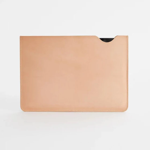 Classic simple designer laptop case custom logo smooth leather slim durable laptop sleeves for iPad mini iPad pro