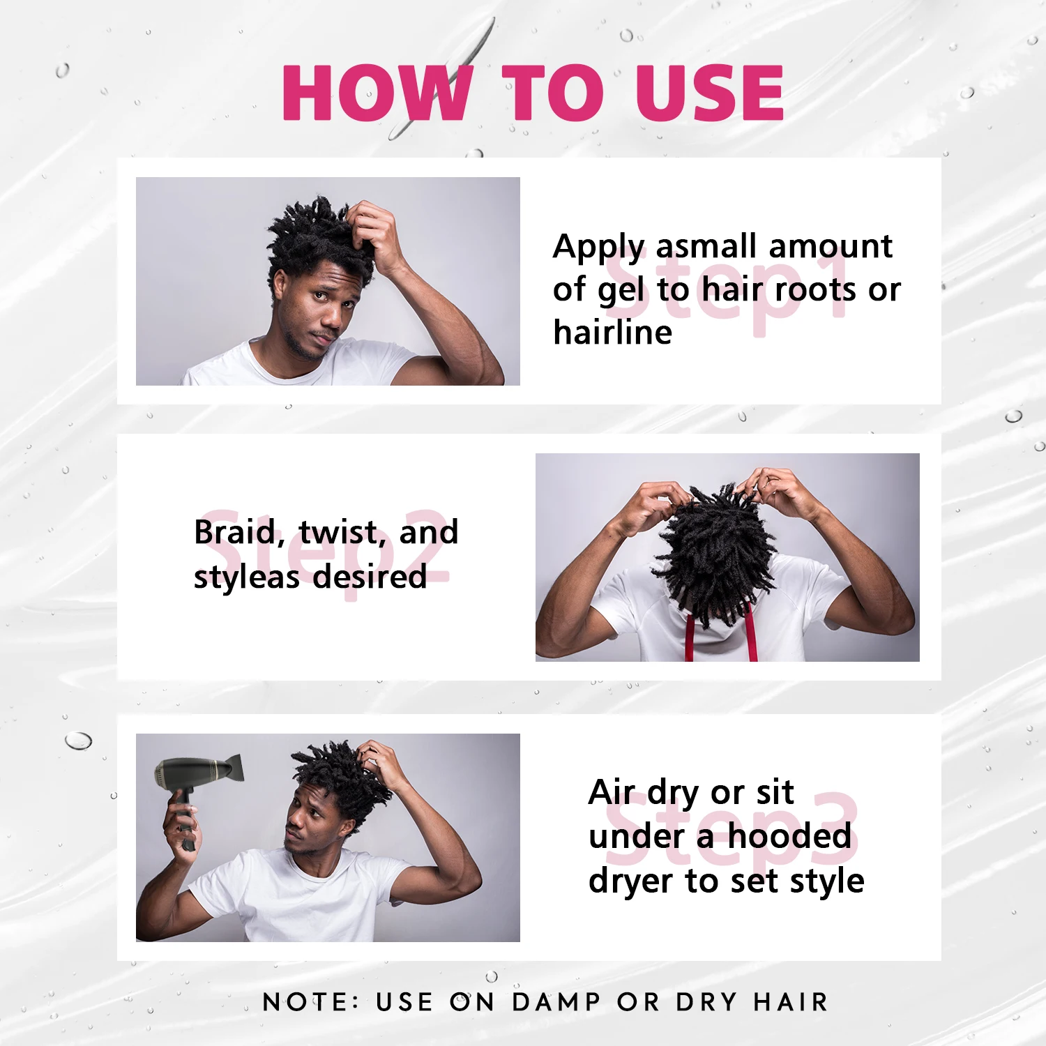 Braid Gel Extra Hold  Nourishing Shining Lock And Twist Hair Molding Braiding Gel