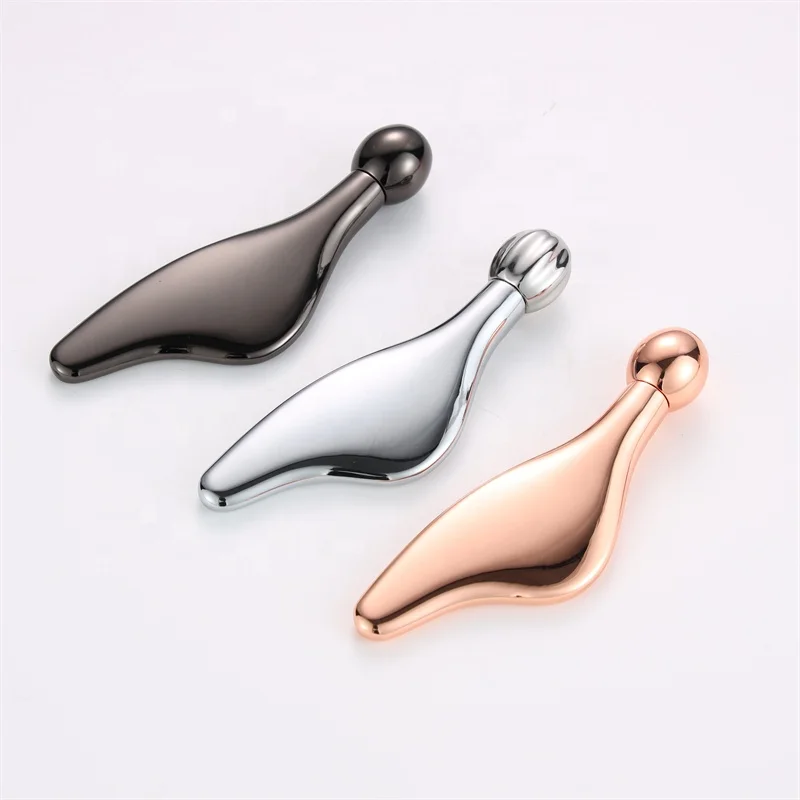 2024 Custom Logo Skin Care Rose Gold Facial Lifting Mini Metal Face Roller