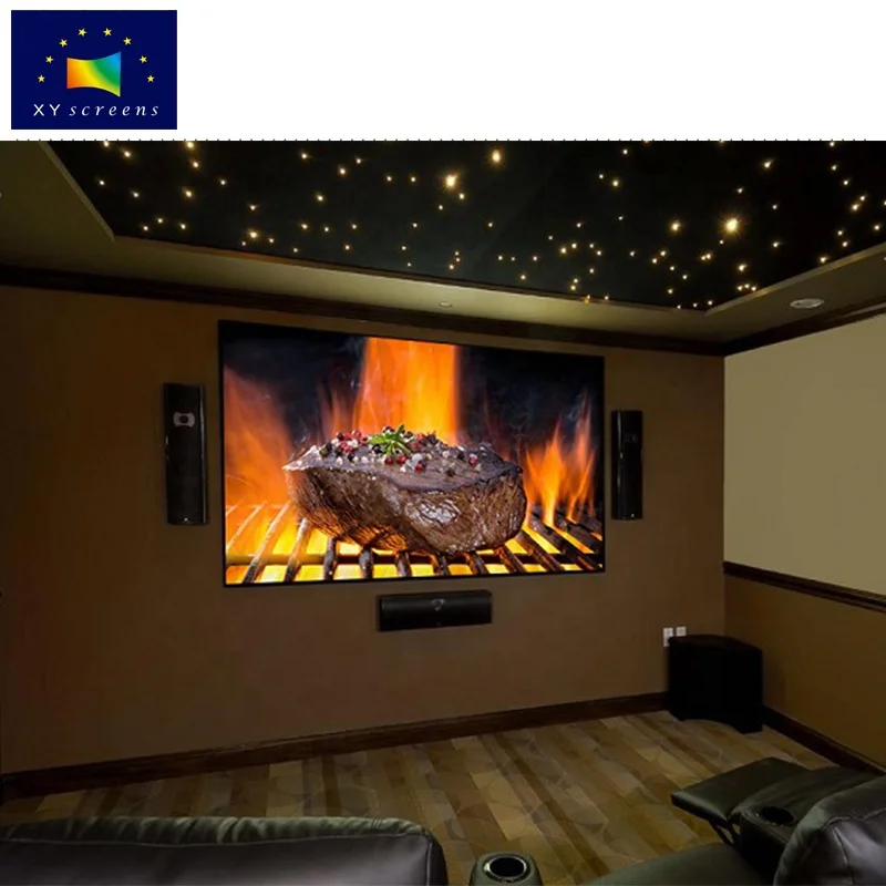XY 120 inch Anti-light ALR Thin Bezel Projection Screen with Black Crystal Diamond for Home Theater/Living/Tranning/Meeting Room