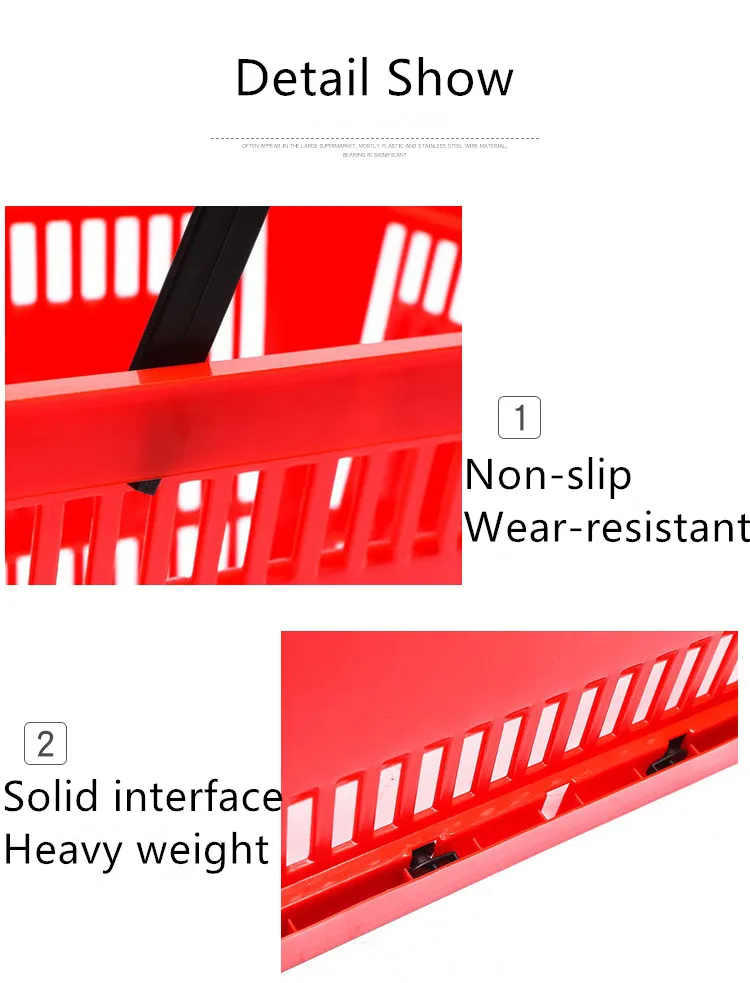 Plastic Supermarket Shopping Basket Durable 16L PP Basket with Handle