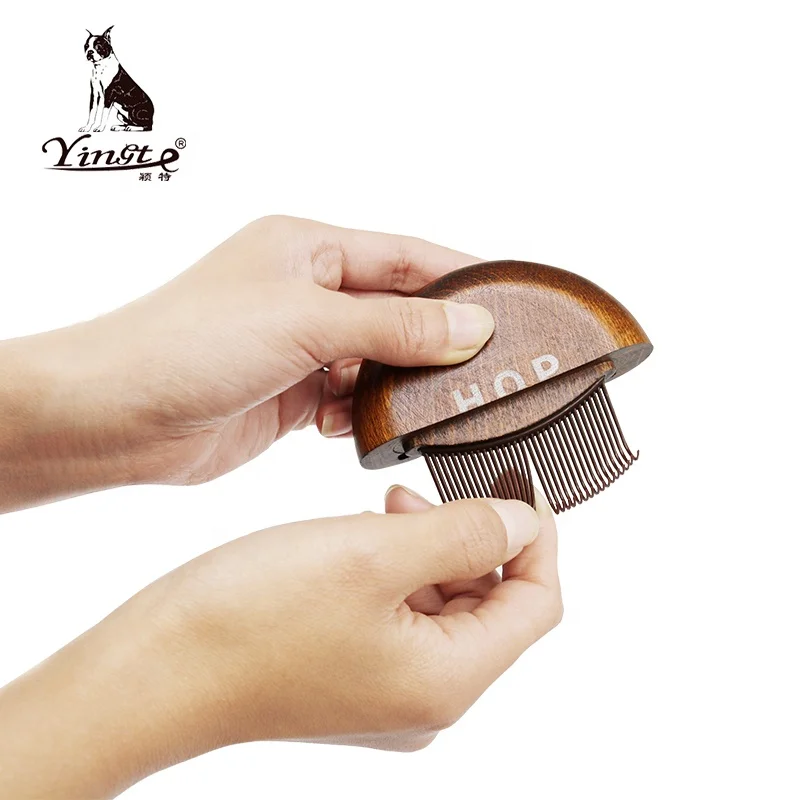 
Factory Wholesale High Quality Shell Shape Double-Duty Pet Cat Dog Hair Flea Grooming Comb With Deshedding Tool 