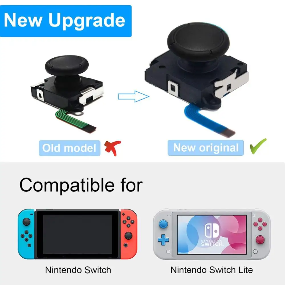 Black Joycon Thumbsticks Analog Joystick Button Module Replacement for Nintendo Switch and Switch Lite Controller Spare Part
