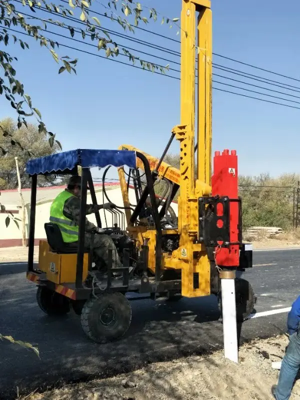 Highway guardrail construction small piling equipment hydraulic hammer micro pile driver