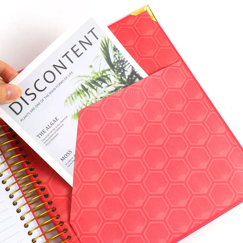 Custom Logo Journal Notebook Printing Spiral Diary Weekly Monthly Schedule Planner with Pocket