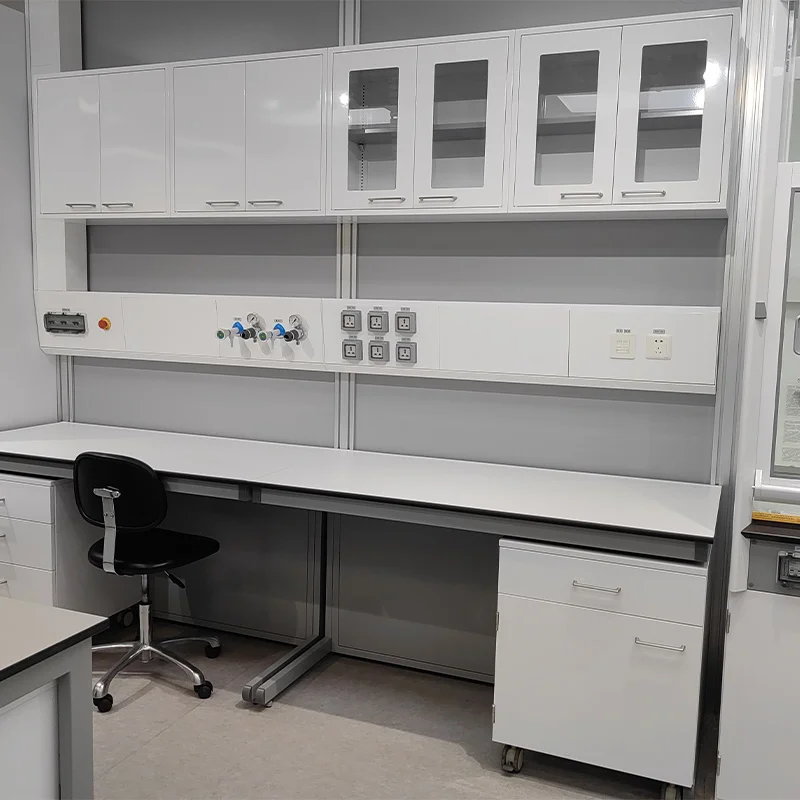 High quality  chemistry medical lab furniture for school and food lab Modular Lab Bench Wooden Central Island Work Table