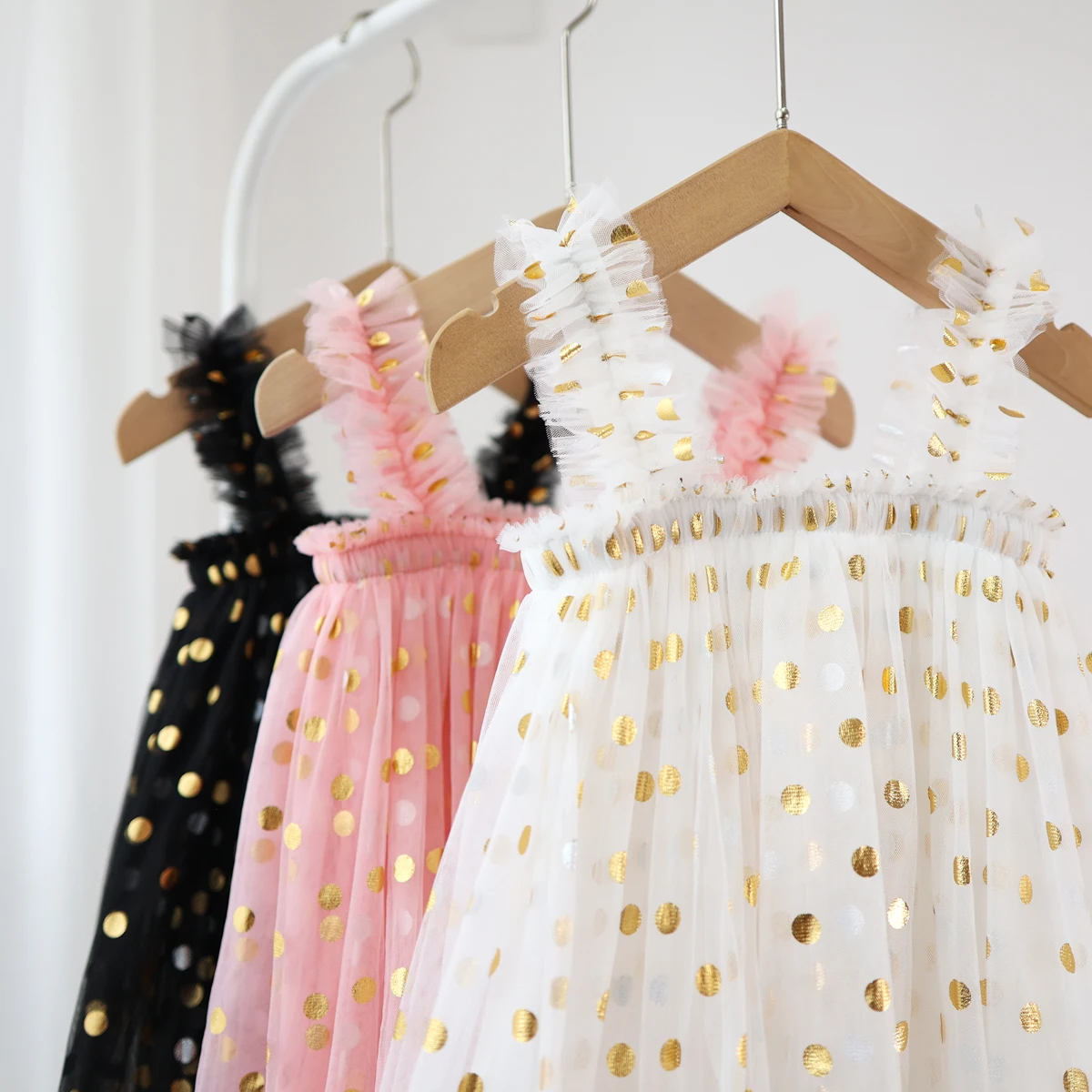 Baby Princess Dress 2024 Polka Dots 0-3 Years Little Girl Tulle Stripe Cotton Lining Toddler Tulle Summer Clothes Infant Frock