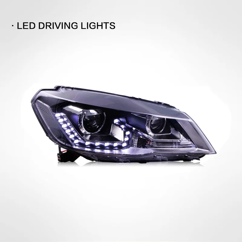 LINK-TO For 2013 2014 2015 2016 2017 Volkswagen Jetta Headlight Assembly Modifi3E LED Daytime Running Light Double Lens Xenon