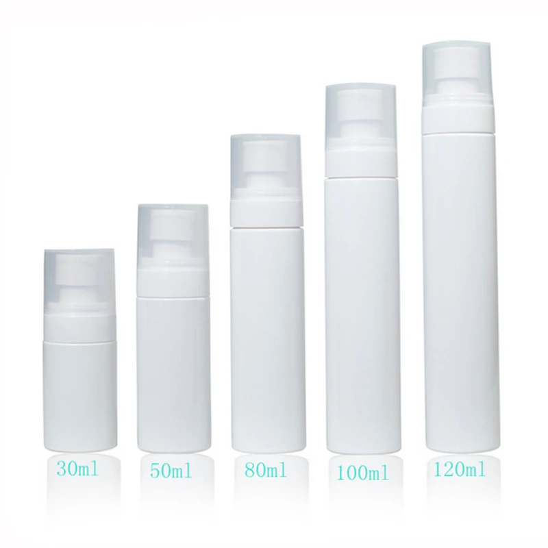30ml 50ml 80ml 100ml 120ml White cylinder Plastic Spray Bottle with transparent cover