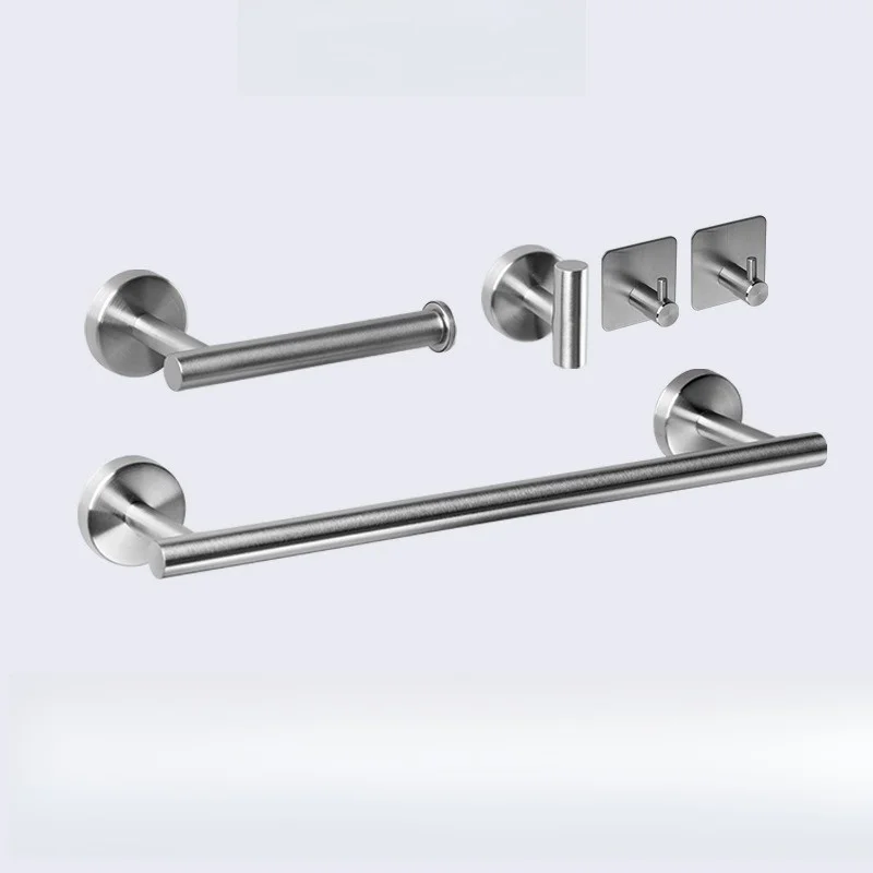 Wholesale One Set Bathroom Accessories Satin Nickel Chrome Black Towel holder Paper holder Hook
