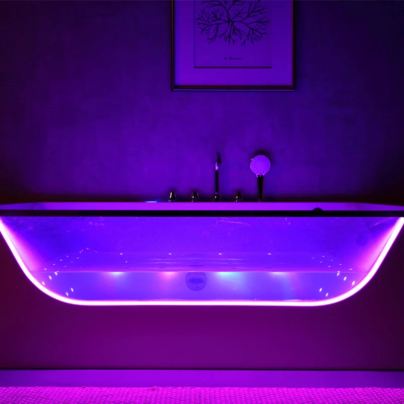 sea view window two person indoor BATH TUB acrylic Bathtubs Whirlpools with faucet and two pillows
