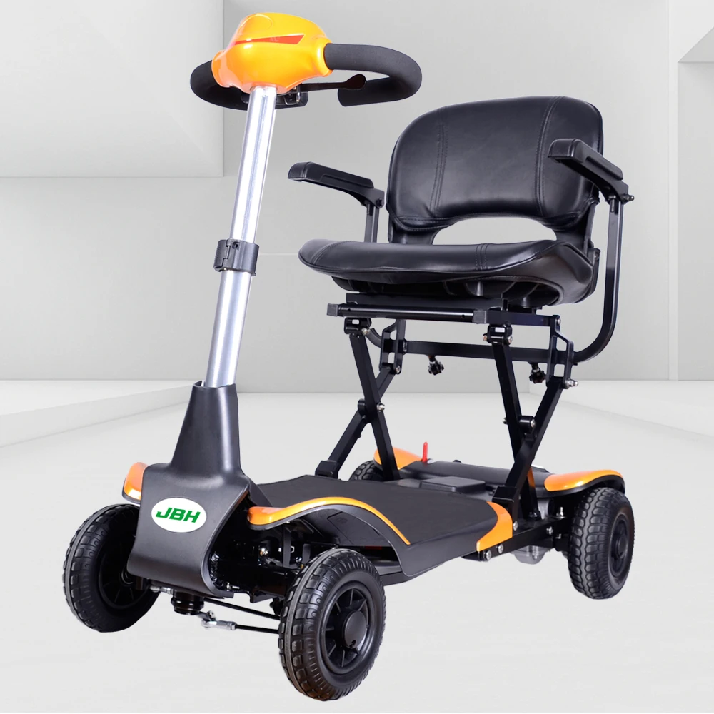 Four Wheel Portable Foldable Disabled and Elder Electric Mobility Scooter Wholesale Unisex Electronic Bike Solid Tire 20km JBH