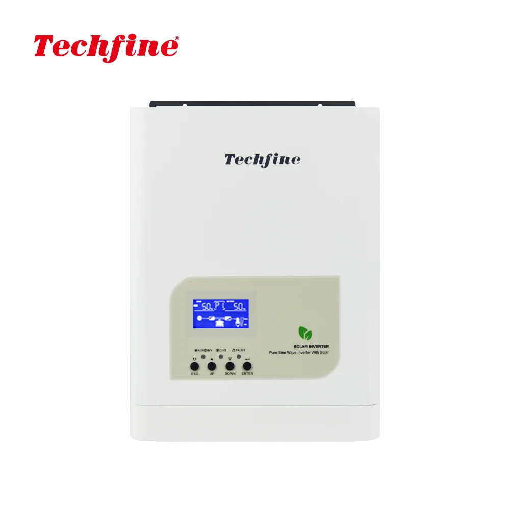Techfine Make 12 В 1300VA 1kw 220V низкочастотный солнечный инвертор со встроенным контроллером 60A высокая эффективность зарядки OEM