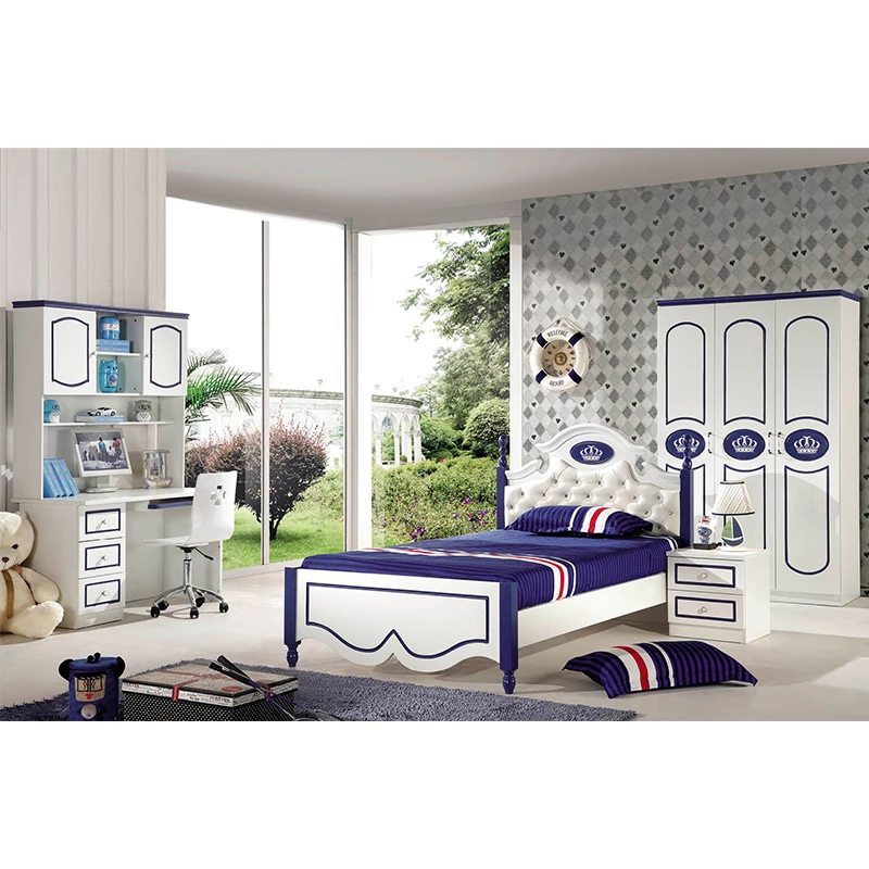Custom Modern Design Environment Friendly Children Room Wooden Bed Boy Girl Kids Bedroom Furniture Set