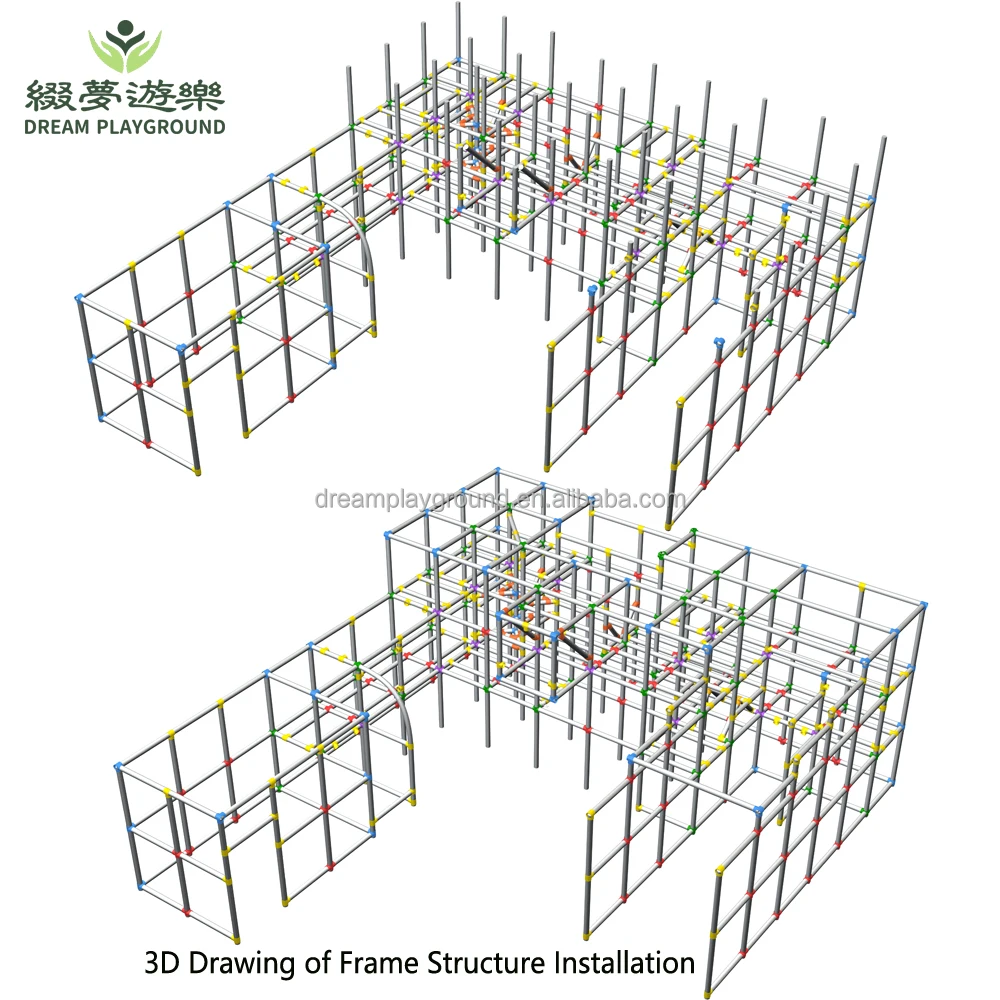 Dream kids indoor jungle gym forest large twist wave slides trampoline electric soft toys grass mat amusement park playground