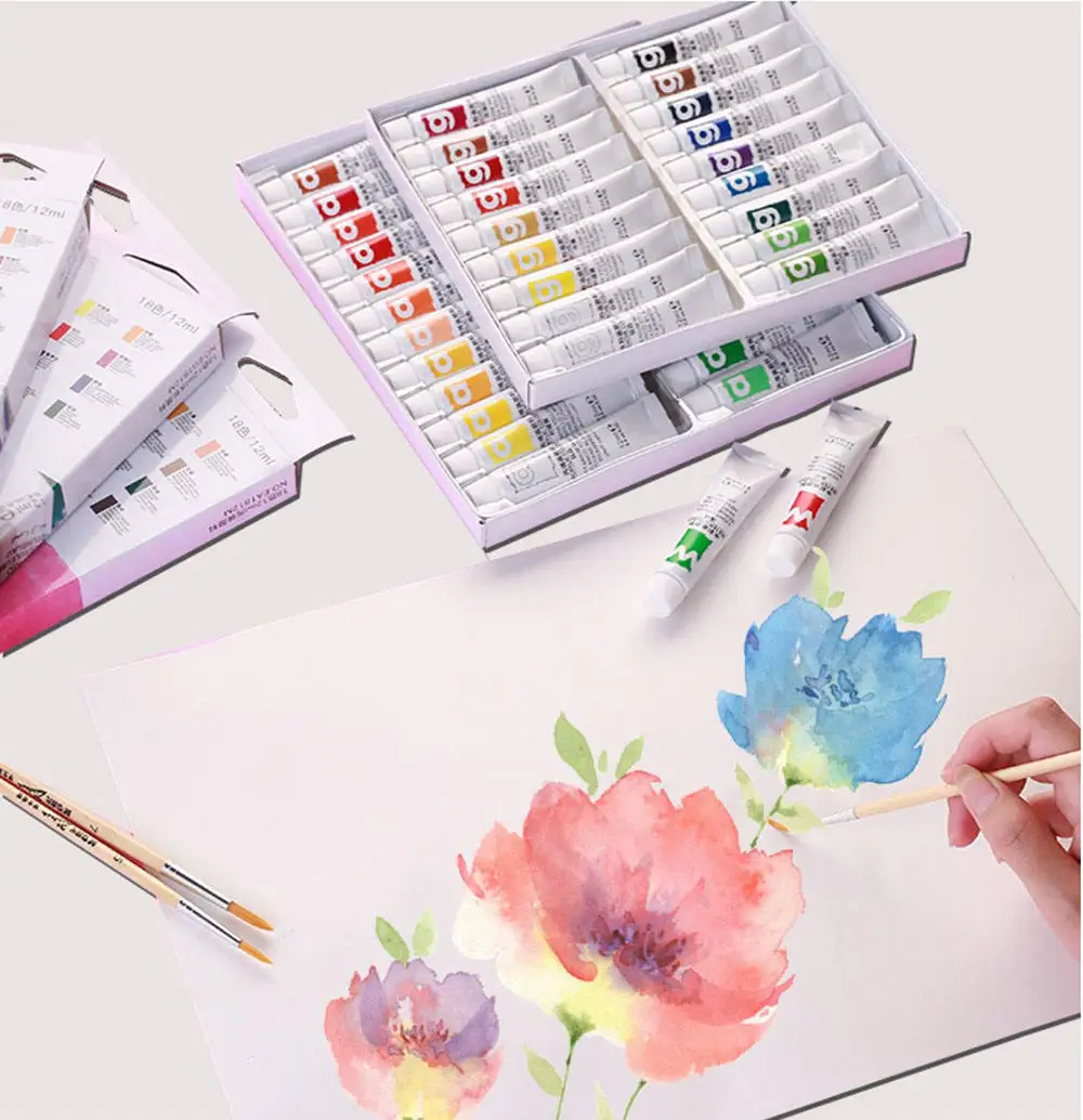 Profession Best Quality Artist 18 colors 12ml Gouache Paint Kit For Artist Drawing