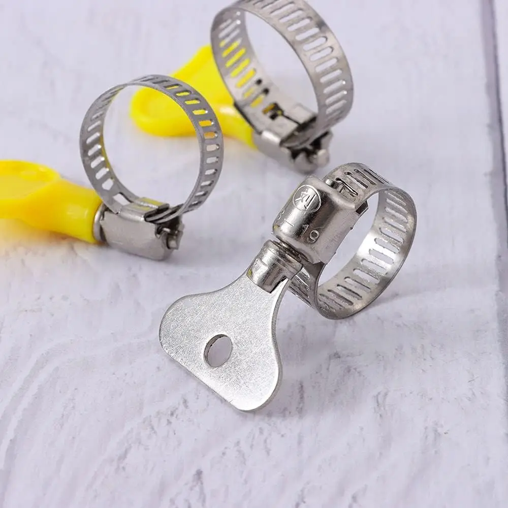 Customized American Style Butterfly Plastic Key Type Adjustable Handle Hose Clamp