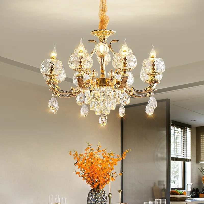 European zinc alloy chandelier living room light modern simple European bedroom light simple atmosphere dining room lighting