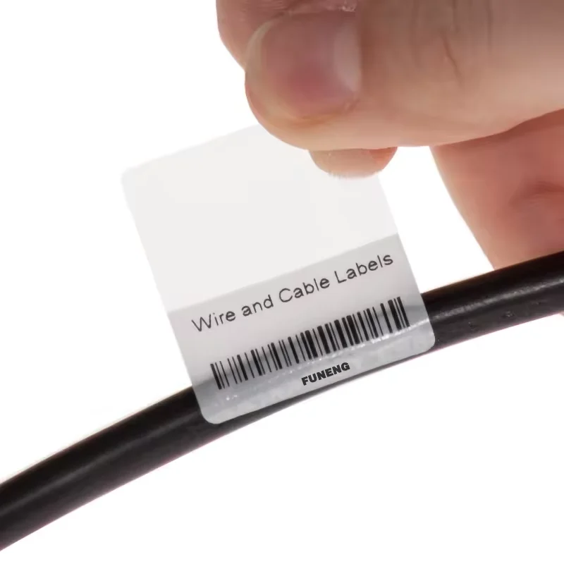 Custom wire cable label waterproof cable fiber special label custom strong paste paper roll