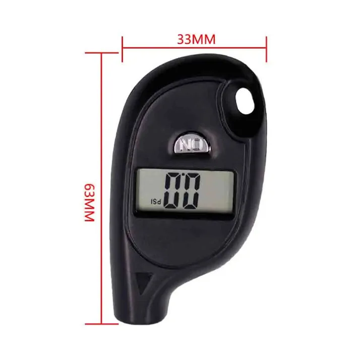 Mini Keychain Style Tire Gauge Digital Lcd Display Car Tire Air Pressure Tester Meter Auto Car Motorcycle Tire Safety Alarm