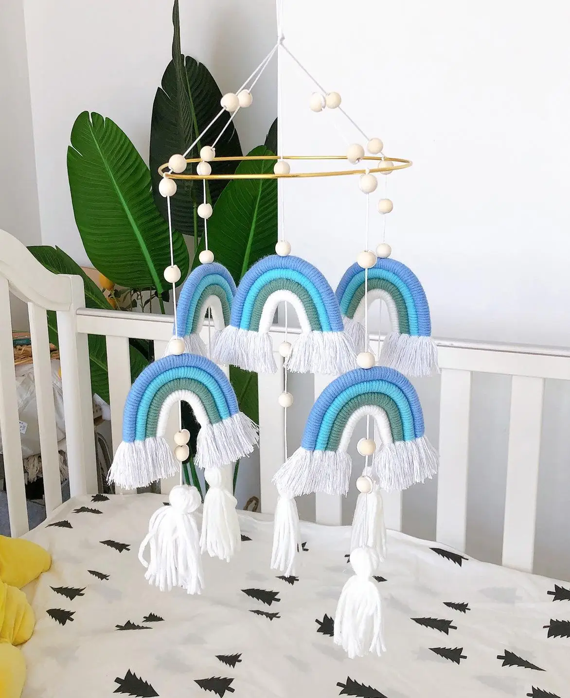 2024 INS Decorative Rainbow Nordic Style Tapestry Woven Pendant Rain Bow Macrame Wall Hanging Nursery Baby Room Wall Decor