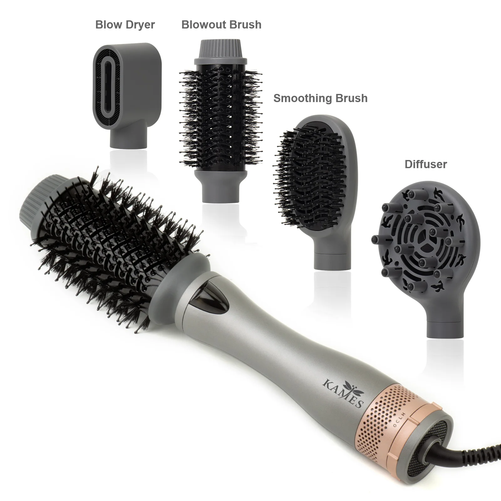 
1000W Direct Ion hot air brush styler and dryer, hair dryer with blowout brush, 4 in 1 
