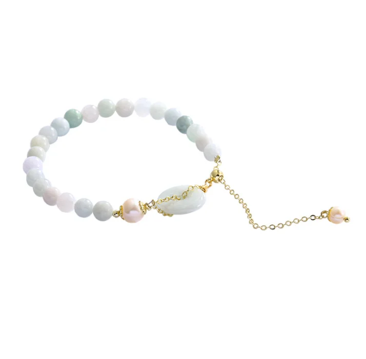 
Chalcedony geometry bracelet female Chinese element hand string gift retro bracelet 