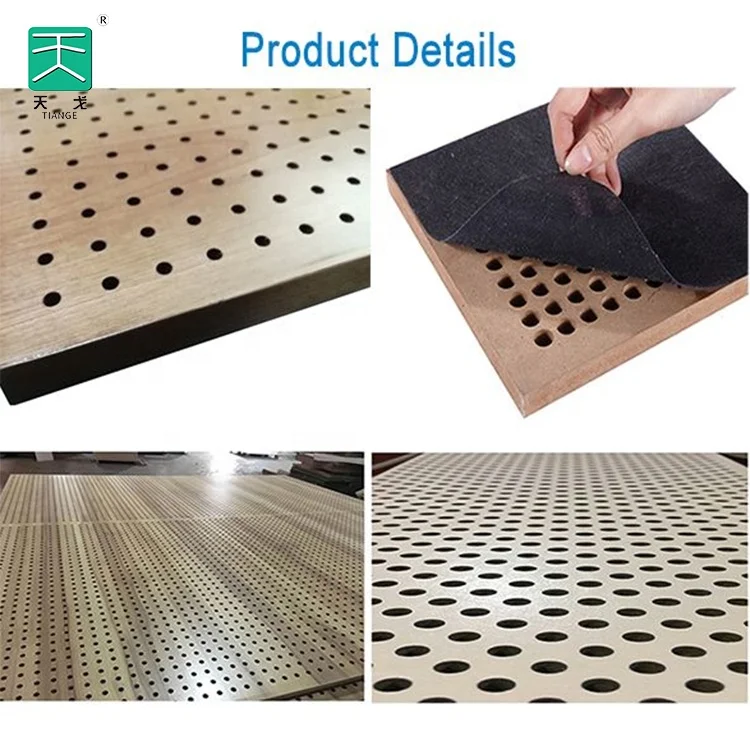 Building Project/TianGe Wall Ceiling Insulation Soundproofing Micro Perforated Whole Wood Acoustic Panels