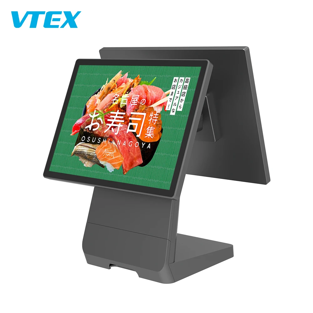 15 inch main screen 13 inch secondary screen 4G supermarket counter business Capacitive touch dual screen cash register machine