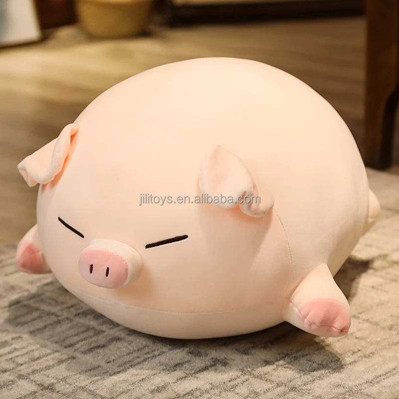 soft stuffed plush animal toys laying down custom stuffed pig plush toys pillow for kids girl