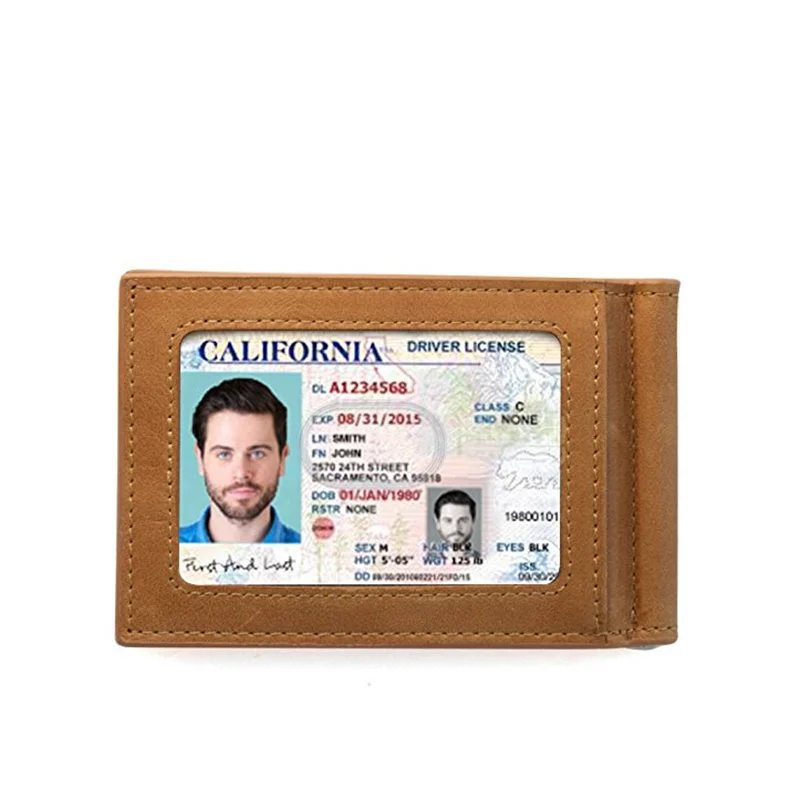 New design custom logo made mens rfid leather wallet