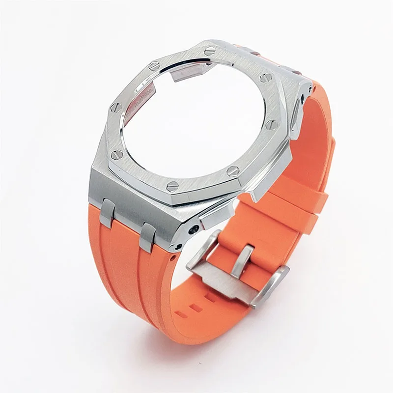 Hot Sale Product Sport Series Offshore Mod Silver Case Fluorine Rubber Strap for ga 2100/2110 Watch