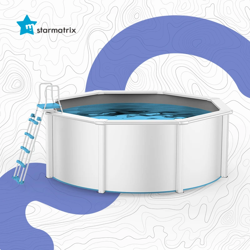 starmatrix psp493612b/bw 20 foot above ground pool resin steel wall pool