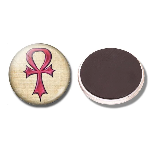 Egypt Scarab Anubis 30MM Fridge Magnet Glass Pharaoh God Egyptian Ankh Refrigerator Magnetic Holder Home Decor