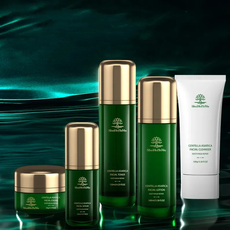 Private Label Acne Skincare Professional Set Centella Asiatica Acne Scar Removal Face Whitening Skin Care Set