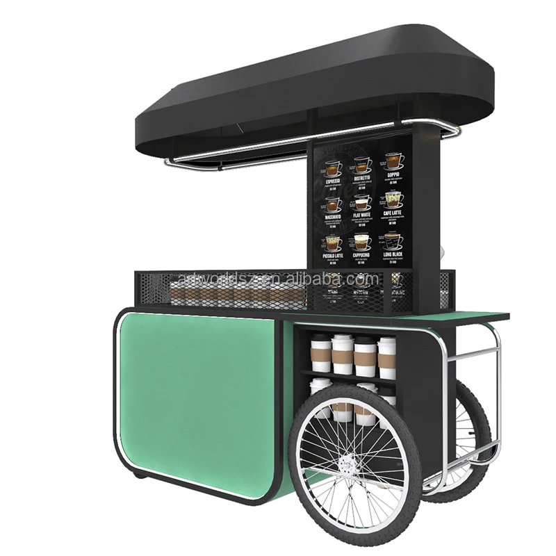 Artworld Displays New Coffee Cart Design Moveable Vehicle Expresso Cart Drinks Coffee Booth