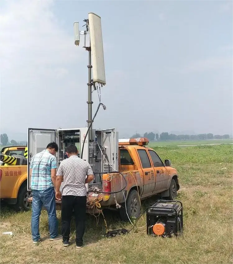 Vehicle Trailer Telescopic Antenna Mast Pole Electric or Crank up fo 4G 5G Telecom Communication