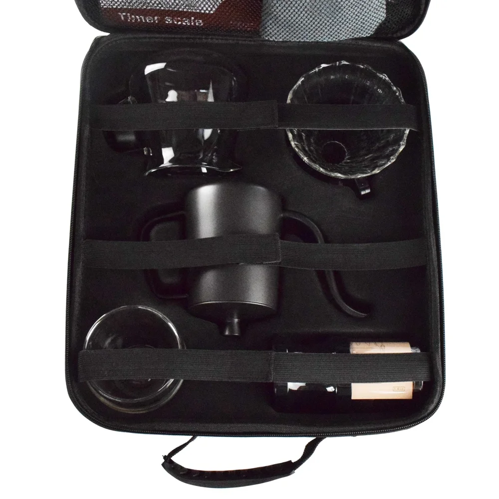 Percolater Travel Coffee Bags coffee set Pour Over Kettle Servers Coffee Maker Black Eva Bag Barista Accessories