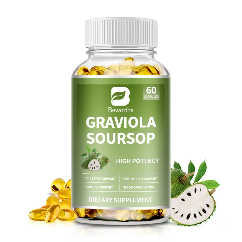 Beworths Organic Soursop Graviola extract supplement Soursop Graviola Softgel Capsule for Immune Digestion