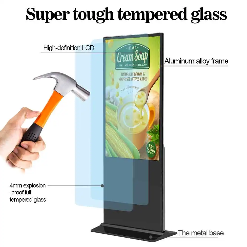 65 inch digital signage display machine android wifi lcd monitor vertical tv indoor advertising screen